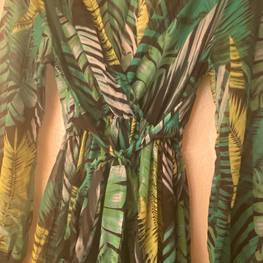 Jungle Fever wrap slip  dress handmade Large